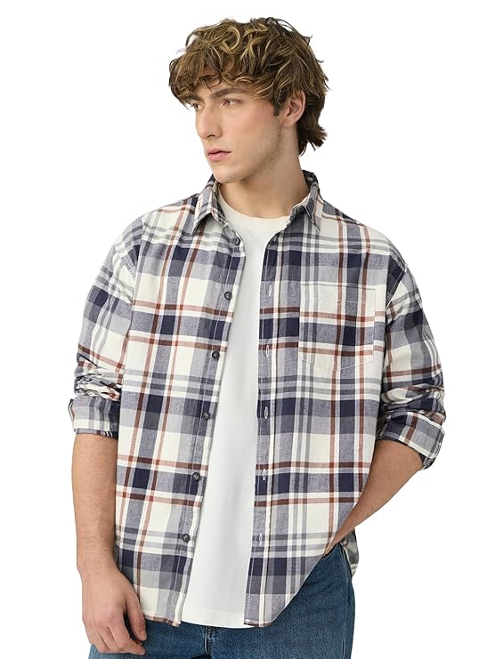 The Souled Store Plaid: Black/Blue/Red Checks Long Sleeve Collared Neck Button Down Cotton Relaxed Fit Shirts for Men and Boys – Classic and Casual Wardrobe Essentials