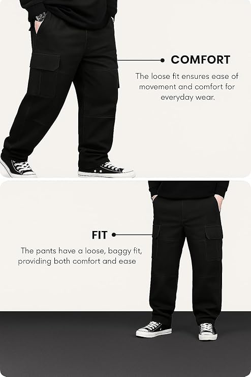 Lymio Cargo for Men | Cotton Cargo Pant | Drawstring Waist Pant - Image 5
