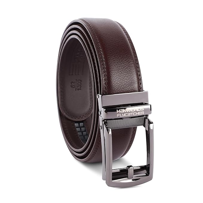 HAMMONDS FLYCATCHER Genuine Leather Belt for Men, Premium Leather Belt with Auto Lock mechanism, Mens Belt Leather Branded with Slide Lock for Everyday Wear