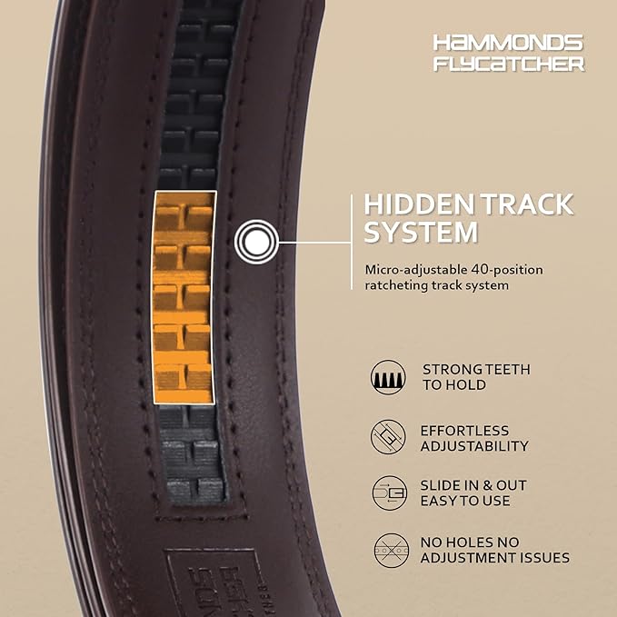 HAMMONDS FLYCATCHER Genuine Leather Belt for Men, Premium Leather Belt with Auto Lock mechanism, Mens Belt Leather Branded with Slide Lock for Everyday Wear - Image 5