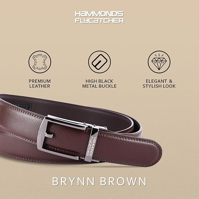 HAMMONDS FLYCATCHER Genuine Leather Belt for Men, Premium Leather Belt with Auto Lock mechanism, Mens Belt Leather Branded with Slide Lock for Everyday Wear - Image 6