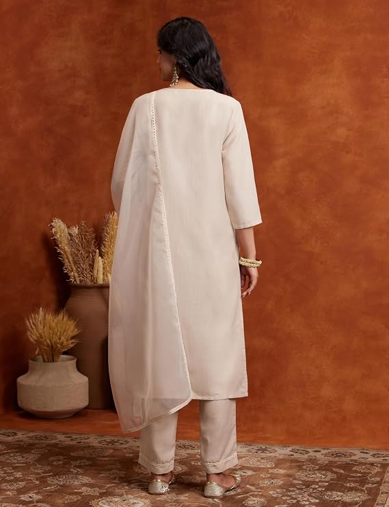Amazon Brand - Myx Women's Embroidered Kurta Pant Set with Dupatta - Image 3