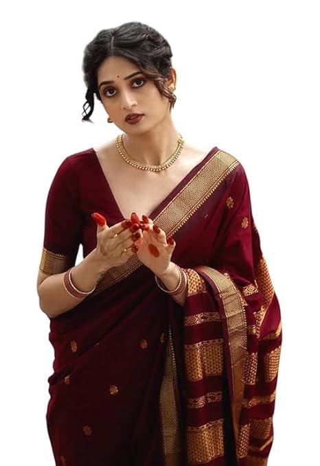 C J Enterprise Women’s Pure Kanjivaram Soft Silk Saree Banarasi Style Ladies Sadi With Blouse Piece for Wedding (Eagle-3-51)