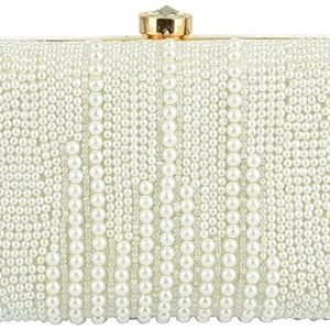 TOOBA Handicraft Women’s Embroidered Clutch Purse | Designer Handbag with Golden Floral & Pearl Work | Wedding, Cocktail, Party & Bridal Gift Bag for Women & Girls