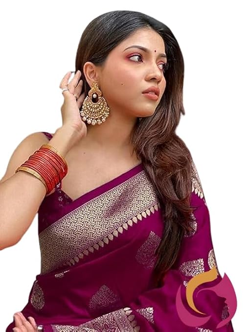 C J Enterprise Women’s Pure Kanjivaram Silk Saree Soft Design With Blouse Piece For Wedding (Pari122-51)